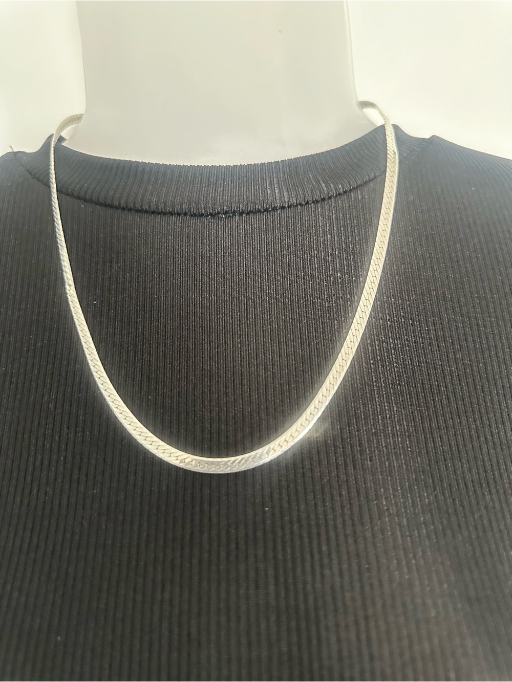 VINTAGE 925 Italian Sterling Silver 20 Inch Reversible Herringbone Necklace